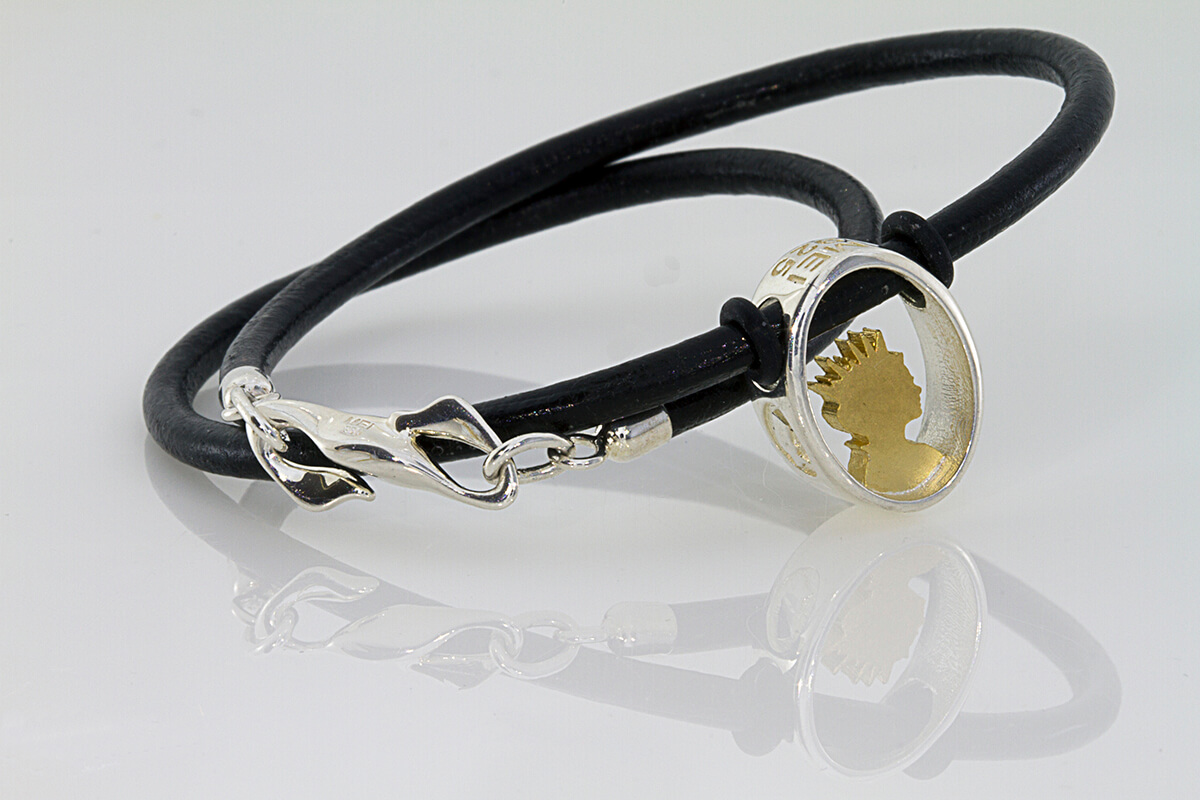 Armbånd i læder med smuk sølvlås inkl. i sølv/forgyldt | Fabula Jewels Denmark